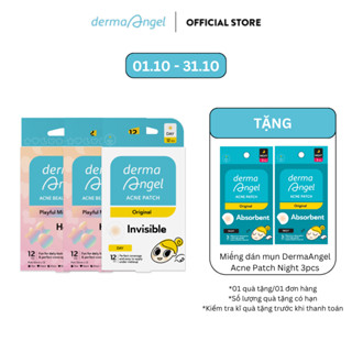 Combo 2 Miếng Dán Mụn Vui Nhộn Derma Angel Acne Beauty Patch 12 & 1 Acne Patch Day 12
