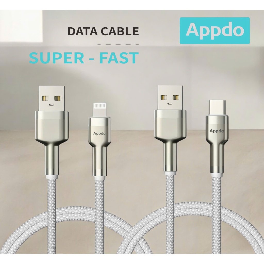 Cáp sạc bọc dù 1m Appdo lõi đồng sạc nhanh, đầu bọc nhôm chống gãy, chống đứt Citycase