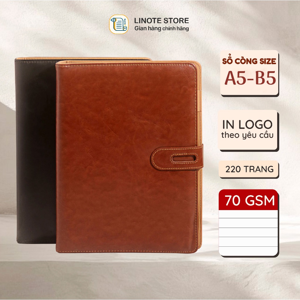 Sổ còng bìa da cao cấp A5,B5 - Sổ tay doanh nghiệp