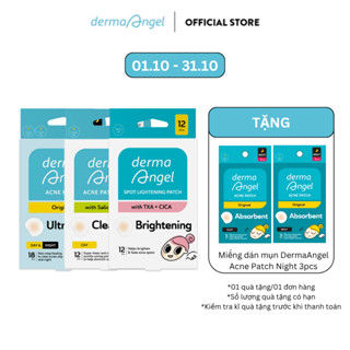 Combo 3 Miếng Dán Mụn - Derma Angel Acne Patch Mix 18, Salicylic Acid Day 12, Spot Lightening 12