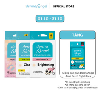 Combo 3 Miếng Dán Mụn Derma Angel Beauty Patch 12 - Perfect Coverage + Salicylic Acid Day 12 + Spot Lightening 12