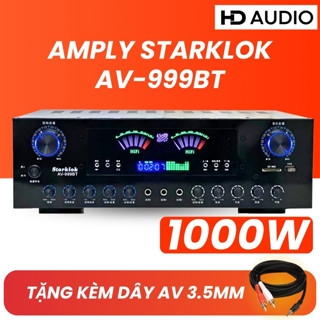 Âm ly karaoke bluetooth STARKLOK AV-999BT, công suất lớn 1000W, amly gia đình, amply karaoke cao cấp