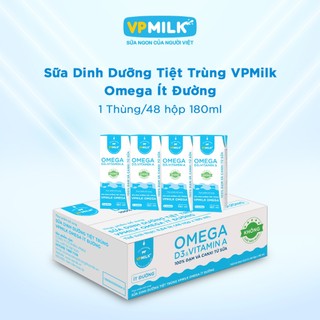   Thùng 48 hộp 180ml  Sữa dinh dưỡng VPMilk Omega Ít Đường 