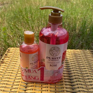 Bộ 2 Chai Sữa Tắm Purite Hoa Hồng 850ml + Hoa Anh Đào 250ml