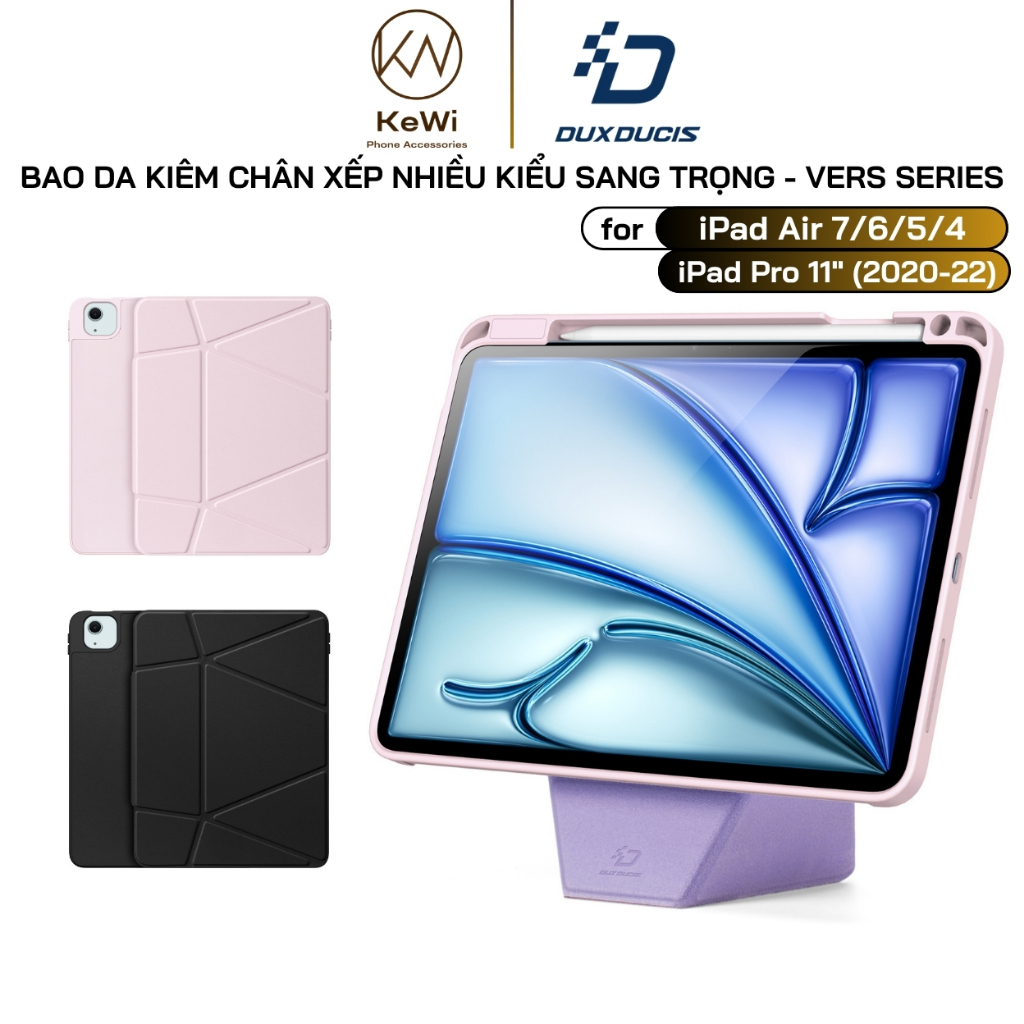 Bao Da Kiêm Giá Đỡ Đa Năng Dux Ducis cho iPad Air 7/6/5/4 - 11", iPad Pro 11" (2020-22), VERS Series