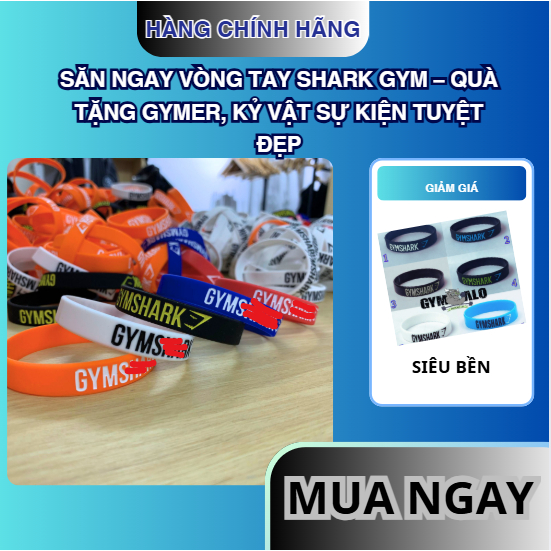 vòng tay gym sắc shark gym – chất liệu silicon cao cấp, phù hợp thời trang , thể thao