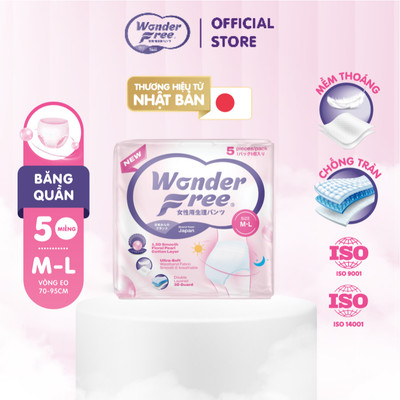Băng quần WONDER FREE 5 Miếng Siêu Tiết Kiệm, Siêu Thấm Hút, Thoáng Khí
