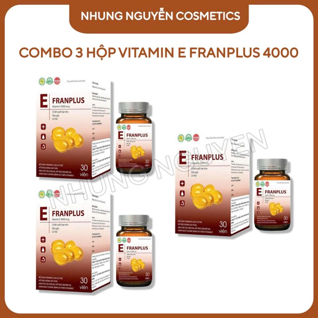 Mua 1 Tặng 2 Nhận 3 Hộp Vitamin E FranPlus 4000 (1 Hộp 30 viên) - Hỗ trợ làm đẹp da - Thực phẩm chăm