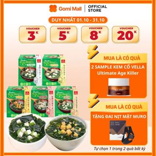 Combo 5 Hộp Canh Rong Biển Ăn Liền Asuzac Đậu Hũ, Thịt Bò, Tôm, Miso, Hến Bổ Dưỡng Gomi  Store