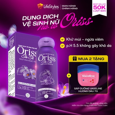Dung dịch vệ sinh phụ nữ tía tô Oriss làm sạch dịu nhẹ ngăn mùi ngừa vấn đề phụ khoa 200ml