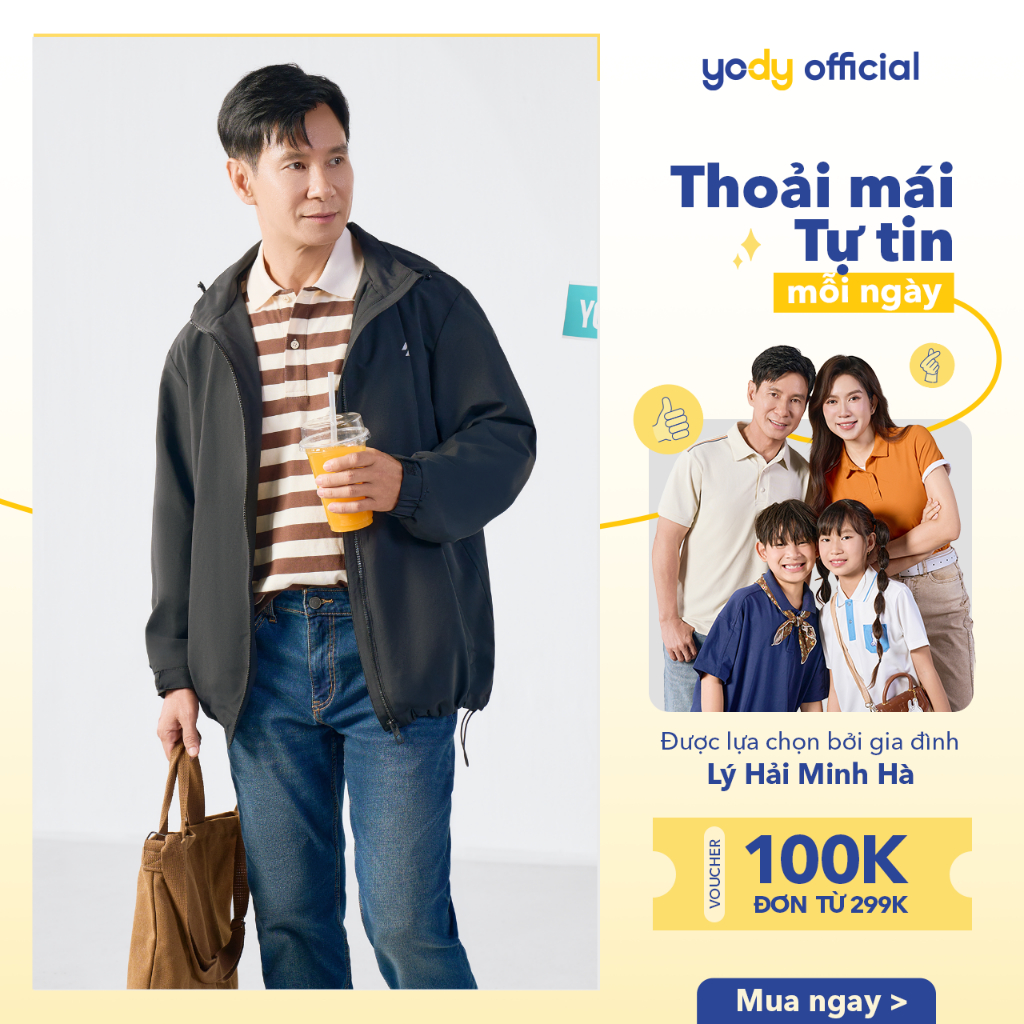 [BST THU ĐÔNG 2025] Áo khoác gió nam Yody 3C Promax cản gió cản bụi giữ ấm MCJA25F091