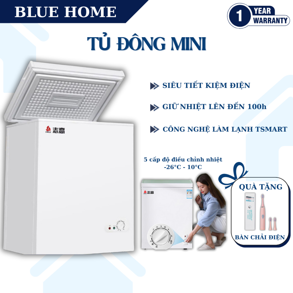 Tủ đông mini , tủ đông CHIGO, tủ trữ sữa ,thực phẩm cho gia đình, tiết kiệm điện. Bảo hành 2 năm, lỗi đổi trả 1 tuần