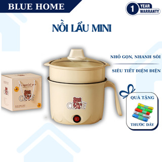  Nồi lẩu mini đa năng  Nấu Mỳ Hấp Luộc Xào Ăn Lẩu phù hợp sinh viên 1 người bảo hành 12 tháng 