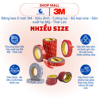[HỎA TỐC] Băng dính 3M - Băng keo 2 mặt 3M - Siêu dính - Cường lực - Đủ loại size