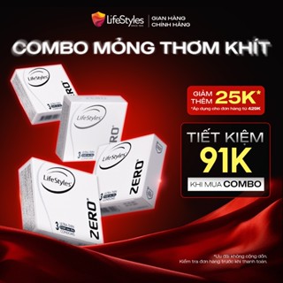  HSD 7.2026  Combo 4 hộp Bao cao su LifeStyles Zero cao cấp siêu mỏng - Hộp 3 bao 