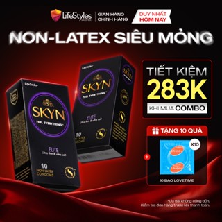 [CB 2Hộp] Bao cao su Lifestyles Skyn nonlatex siêu mỏng nhiều gel bôi trơn hộp 10 bcs/12 bcs