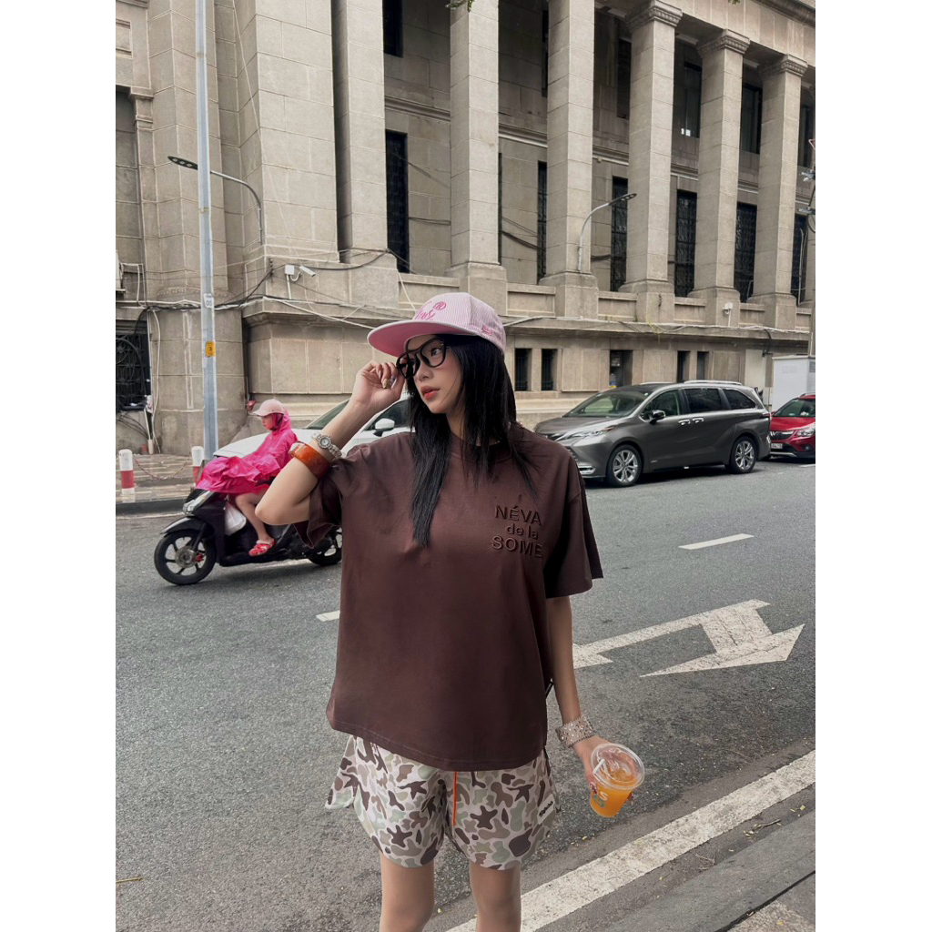 Áo Thun Boxy Néva dela Some Thêu Nổi Cotton 250gsm Local Brand NEVASOME Tay Lỡ Form Boxy Rộng Nam Nữ | BigBuy360 - bigbuy360.vn