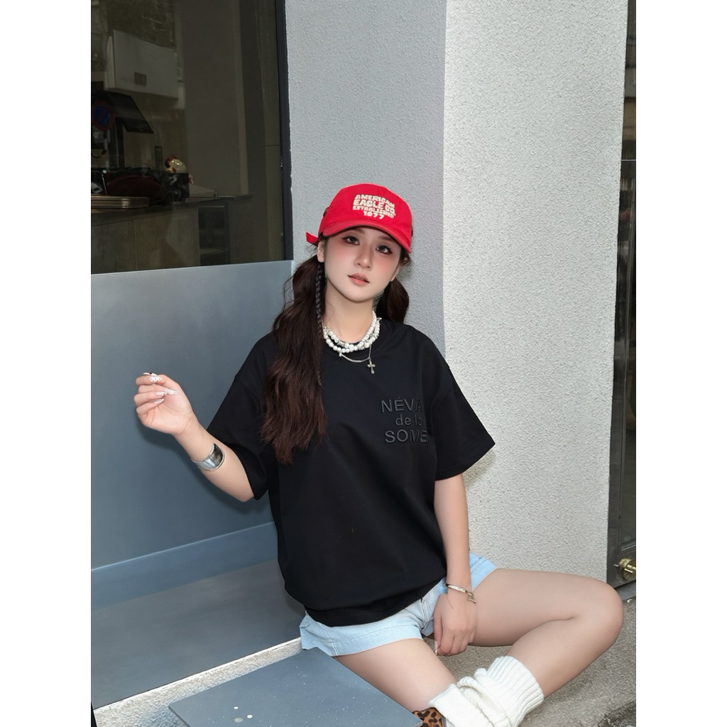 Áo Thun Boxy Néva dela Some Thêu Nổi Cotton 250gsm Local Brand NEVASOME Tay Lỡ Form Boxy Rộng Nam Nữ | BigBuy360 - bigbuy360.vn