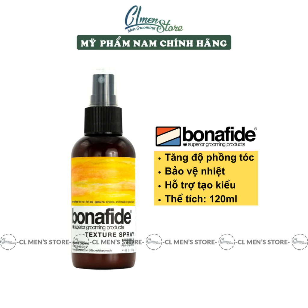 Xịt Tạo Phồng Tóc Bona Fide Texture Spray 120ml - BẢN MỚI