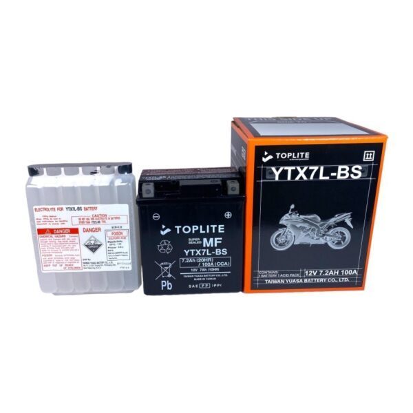 Bình ắc quy (acquy) TOPLITE - Yuasa YTX7L-BS (12V – 7Ah)