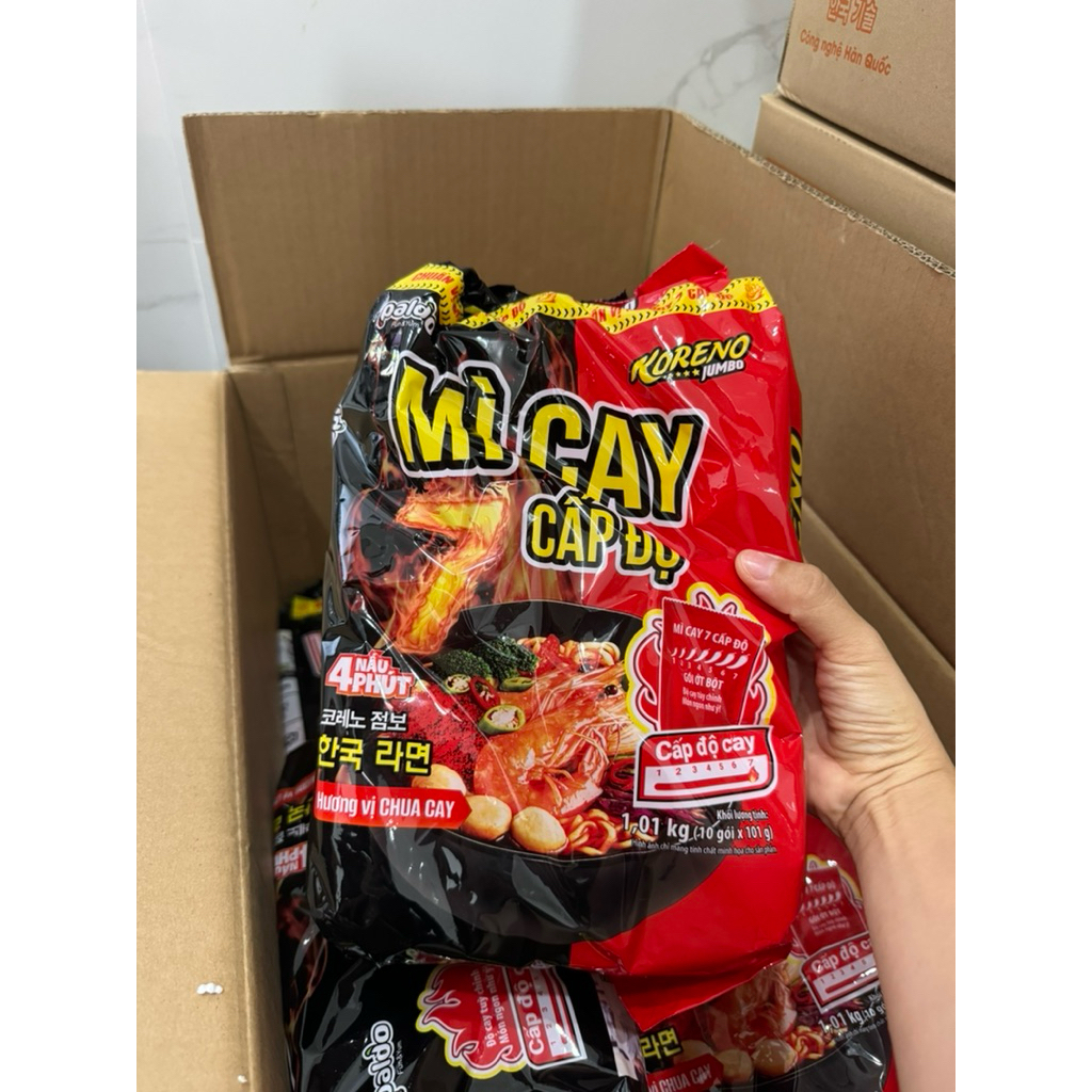 Túi 10 gói mì cay 7 cấp độ Koreno