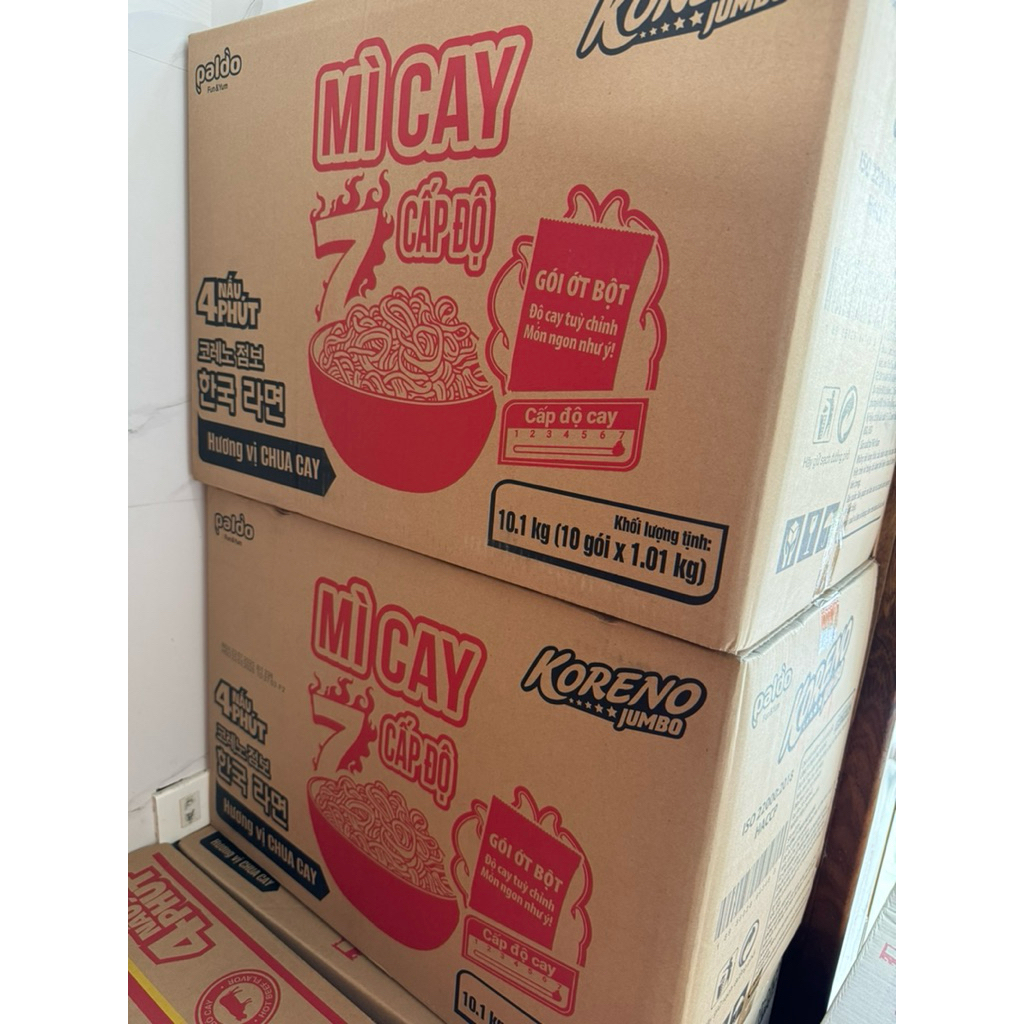 1 thùng mì cay 7 cấp độ Koreno (100 gói)