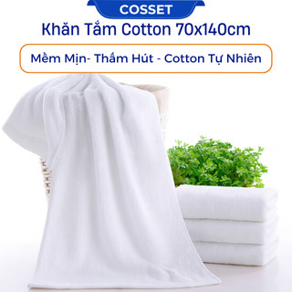Khăn tắm khách sạn 100% cotton tiêu chuẩn 5 sao - kích thước 70x140cm,màu trắng trơn chuyên dùng cho khách sạn