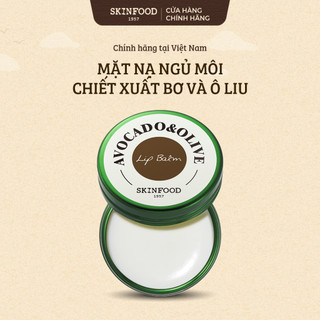   Live  Mặt nạ dưỡng môi Skinfood chiết xuất Bơ Oliu & Đường Đen 12g 