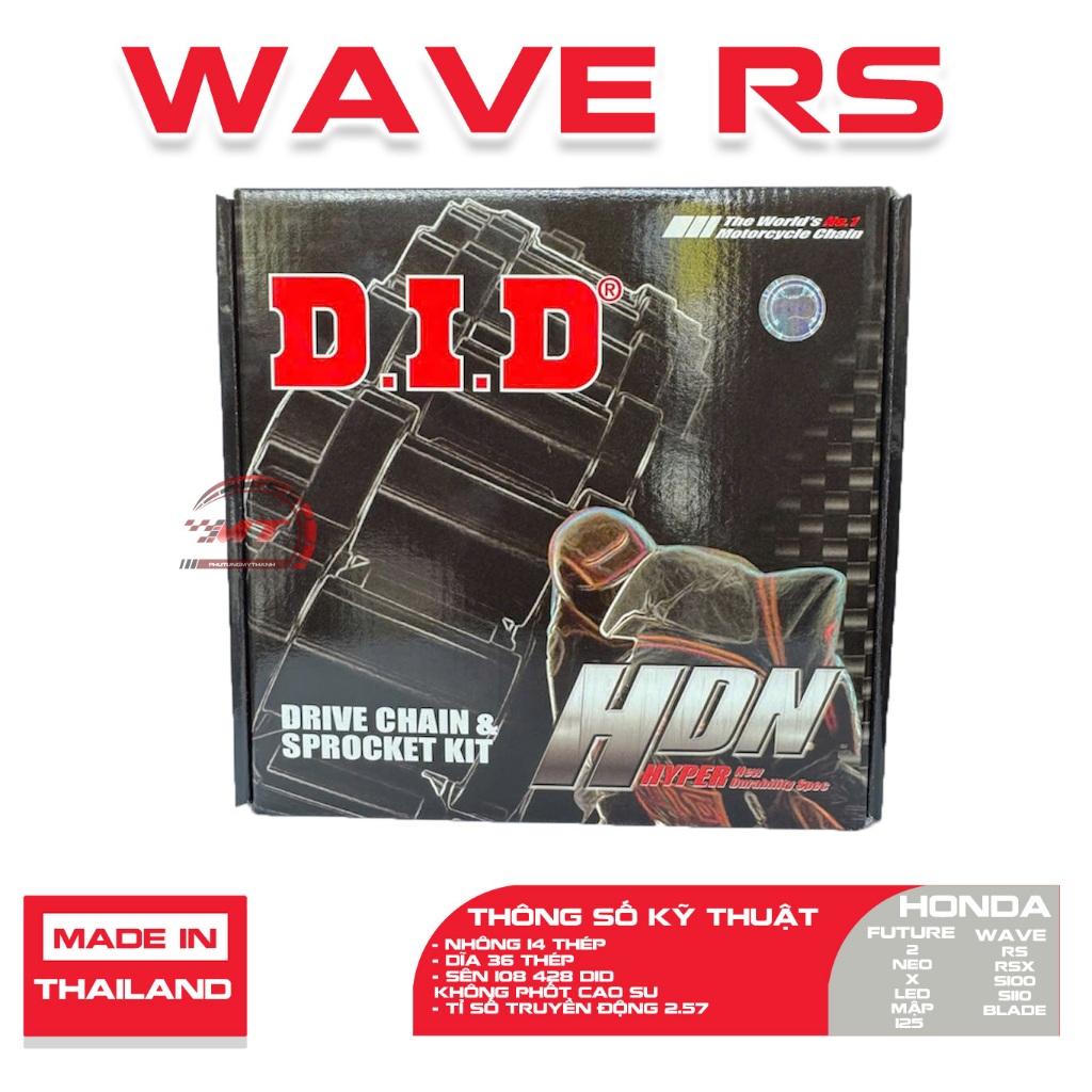 Nhông sên dĩa DID xe Wave RS 100cc , 110cc