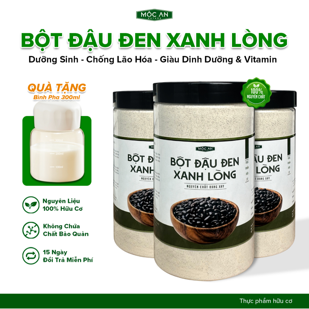 Bột Đậu Đen Xanh Lòng Nguyên Chất Mộc An Hạt Rang Xay Mịn Giàu Dinh Dưỡng