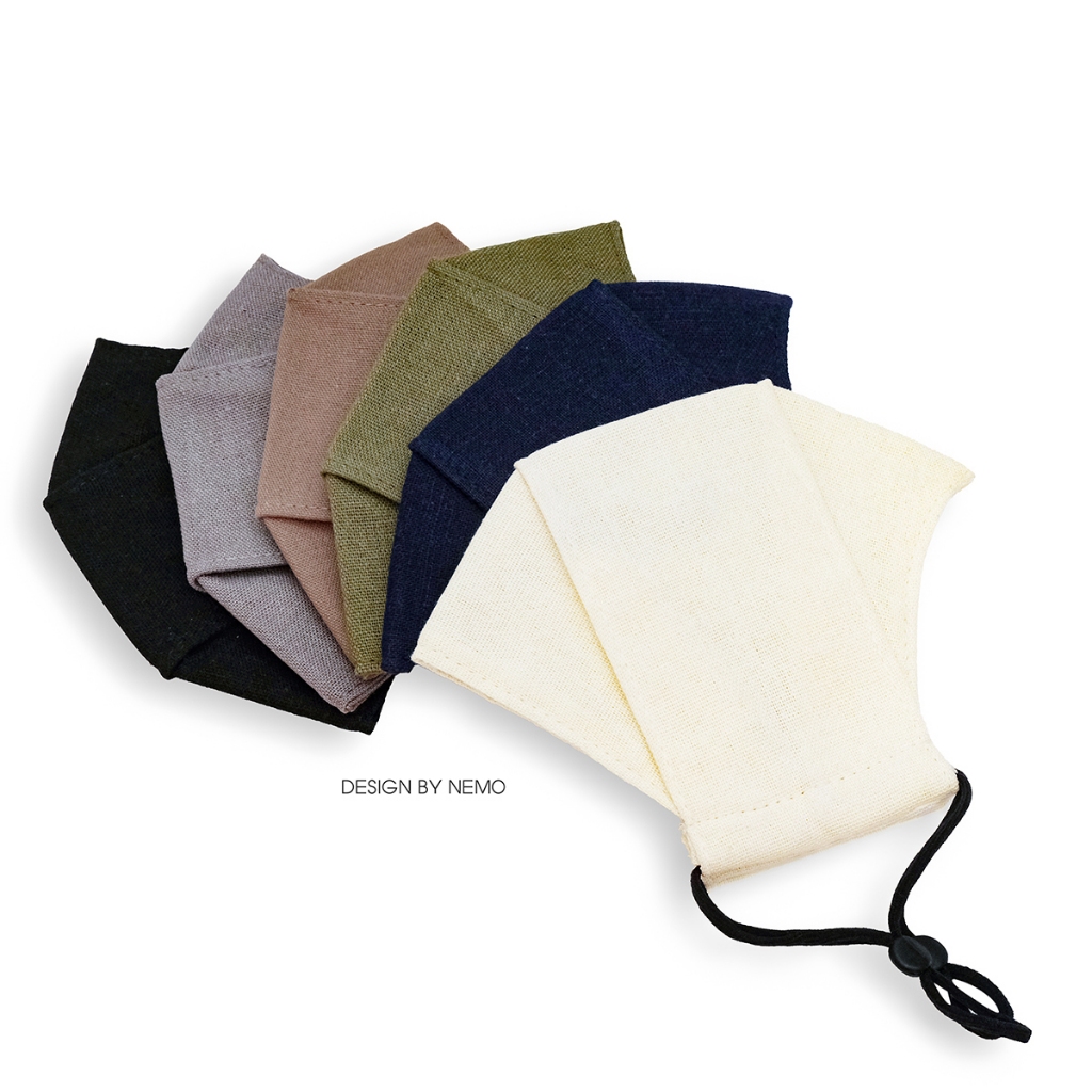 KHẨU TRANG 4D NEMO Full Linen Cao Cấp, Chống Nắng, Lọc Bụi, Lọc Khuẩn, Thoáng Khí, Ngừa Mụn - KT4DB