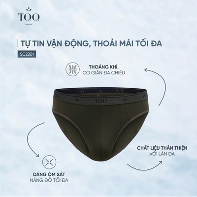 Quần sịp chéo nam TQQ cao cấp màu trơn SC2201 chất vải mịn mát thoáng khí