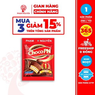 [MUA 3 GIẢM 15%] Bánh phủ socola Choco PN - Thương hiệu số một 216g | Bánh ăn vặt Socola | Đồ ăn vặt