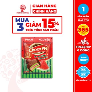 [MUA 3 GIẢM 15%] Bánh phủ socola Choco PN Dưa Hấu 204g | Bánh ăn vặt Socola | Đồ ăn vặt