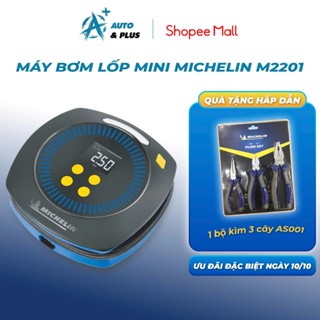 Michelin - Máy bơm lốp xe Mini Michein 12V tự động ngắt đèn led - 2201 - Auto&Plus