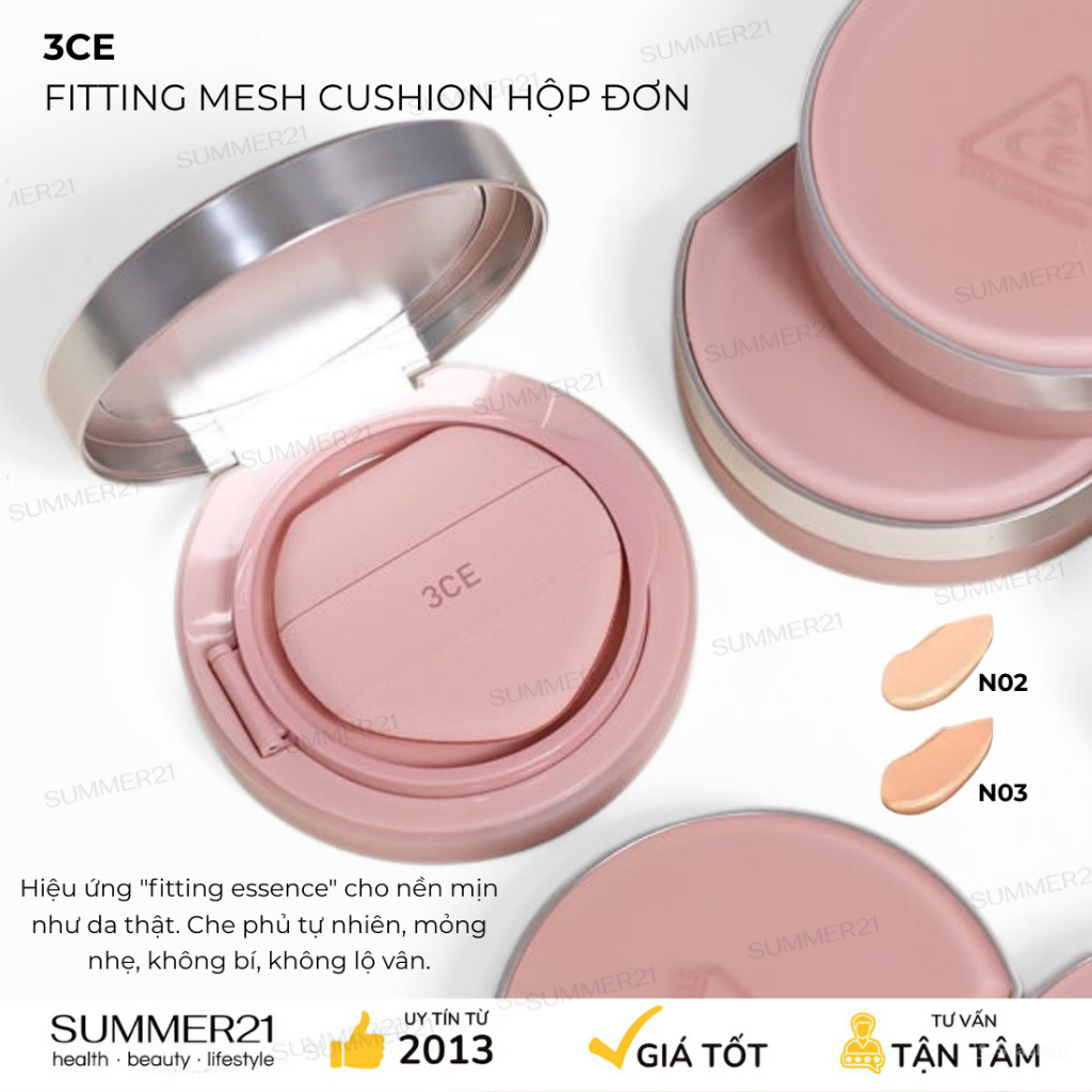 Phấn nước 3CE FITTING MESH CUSHION HỘP ĐƠN SPF40 PA+++