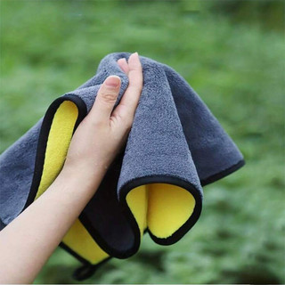 combo khăn lau dọn ô tô, khăn lau kính xe 2 lớp siêu thấm, khăn lau xe hơi Microfiber mềm mịn 0973