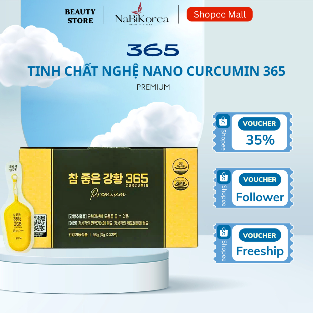 Tinh Chất Nghệ Nano 365 Curcumin Premium 32 Tép, THỰC PHẨM BẢO VỆ SỨC KHỎE VERY GOOD TURMERIC 365 PR