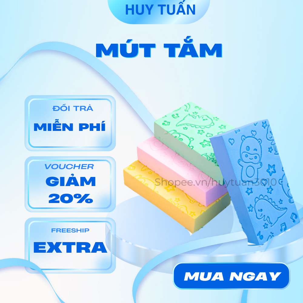 Bông Tắm Tẩy Tế Bào Chết, Mút Tắm Kỳ Ghét Tạo Bọt Tốt Nhiều Màu Dễ Thương, Siêu Sạch Siêu Mềm