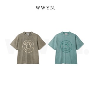  Áo thun boxy wash WWYNSTU The Circle boxy vải đã xử lý co rút 100% cotton 280gsm 