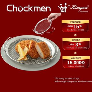  Lưới Ráo Dầu CHOCKMEN Inox Cao Cấp Giá Lọc Ráo Nước Khay Nồi Chiên Không Dầu Đa Năng 