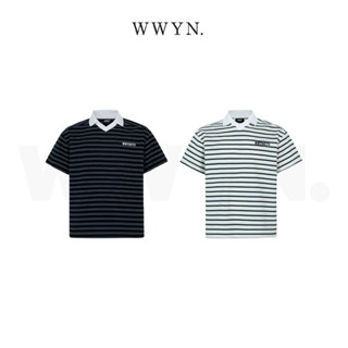  Áo polo nam nữ WWYNSTU polo sọc logo basic form boxy 280gsm 