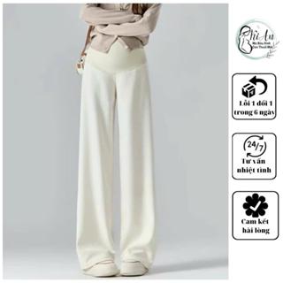 Quần bầu NHUNG TĂM KiAn QB119 dáng xuông dày dặn ấm áp quần bầu mùa đông nhung dáng ống rộng bầu thỏa mái, che mọi khukh