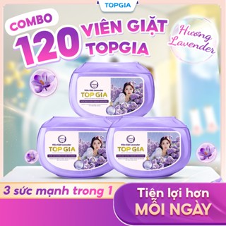 Hộp 40 viên giặt xả Top Gia tiện lợi 3in1 hương hoa hồng và lavender, tiết kiệm, lưu hương lâu