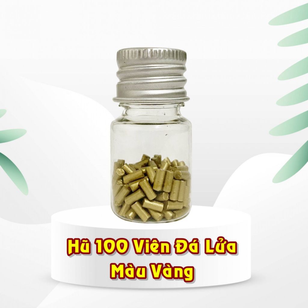 Đá lửa Zippo mini màu vàng – cháy đều, bền – dùng cho mọi loại bật lửa xăng & gas