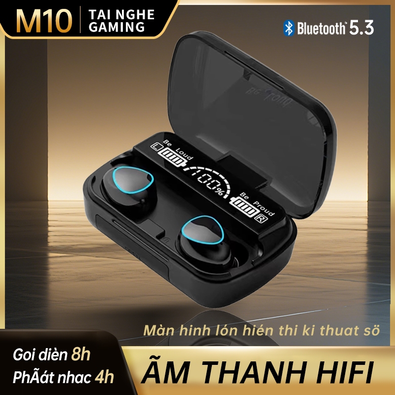 Tai nghe Bluetooth M10: Tai nghe chơi game không dây có đèn LED