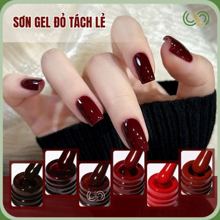  Sơn gel đỏ tách lẻ - Sơn móng tay màu đỏ đô đỏ mận đỏ rượu đỏ cherry đỏ tươi 