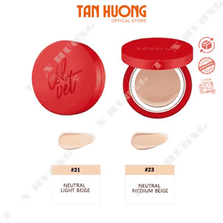 Phấn nước trang điểm che phủ cao Missha Velvet Finish Cushion SPF50+ PA+++ Màu Đỏ 15g  cover lasting SPF50+