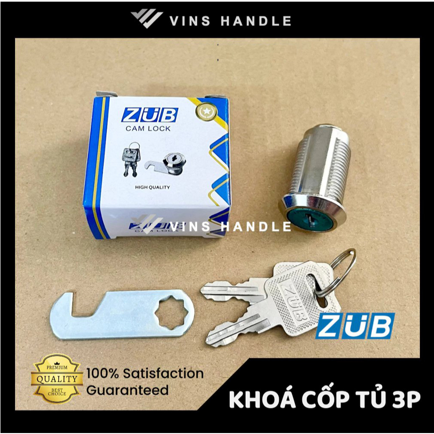 [ZUB Cam lock] Khoá Cốp Tủ 3P - Khoá móc hộc tủ 3 phân