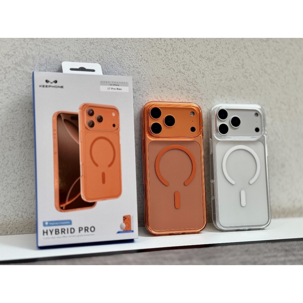 iPhone 17 Pro Max/ 17 Pro - Ốp Lưng KEEPHONE HYBRID PRO Viền màu trong Hỗ Trợ Sạc Siêu Mỏng Không Ố 